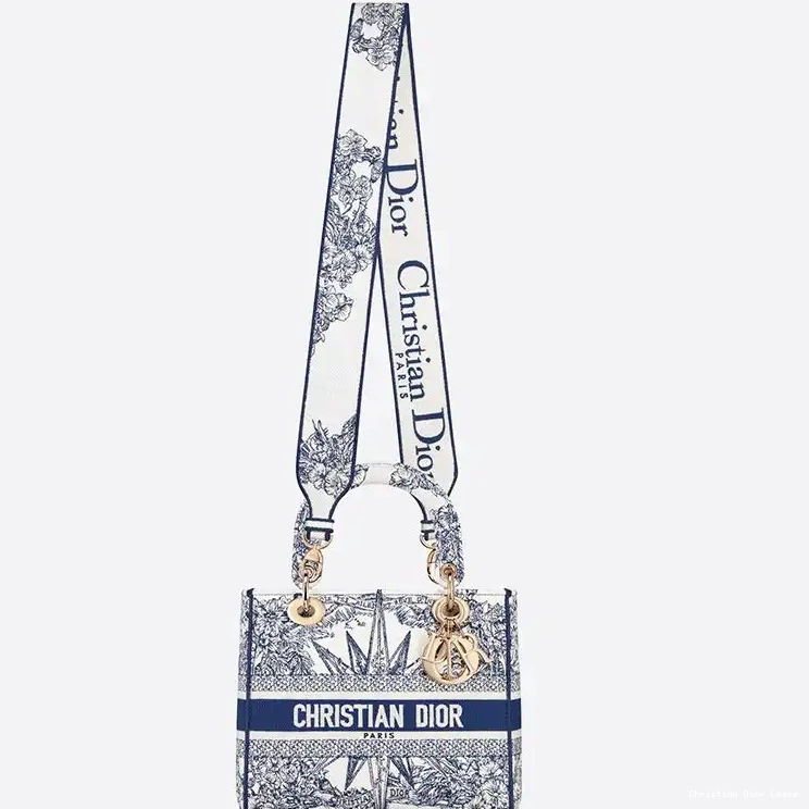 Cheap Canvas D-lite Motif Lady Reve d'Infini Bag Medium Blue 0412 Luxury